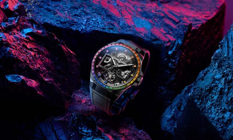 以彩虹寶石圈入作，Ulysse Nardin Blast彩虹陀飛輪腕表、Lady Diver美人魚潛水彩虹腕