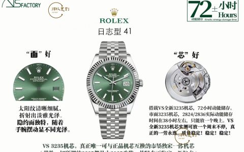VS廠勞力士日志「薄荷綠盤」3235機芯做工怎么樣