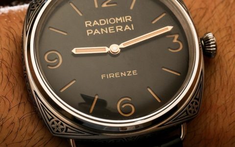 沛納海Radiomir Firenze 3 Days Acciaio PAM604限量版雕刻手表上手