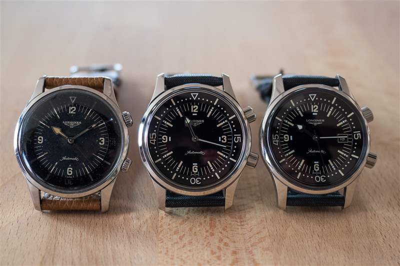 左，編號 7042； 中間，Legend Diver 第一版（無日期）； 對，Legend Diver 當(dāng)前型號。