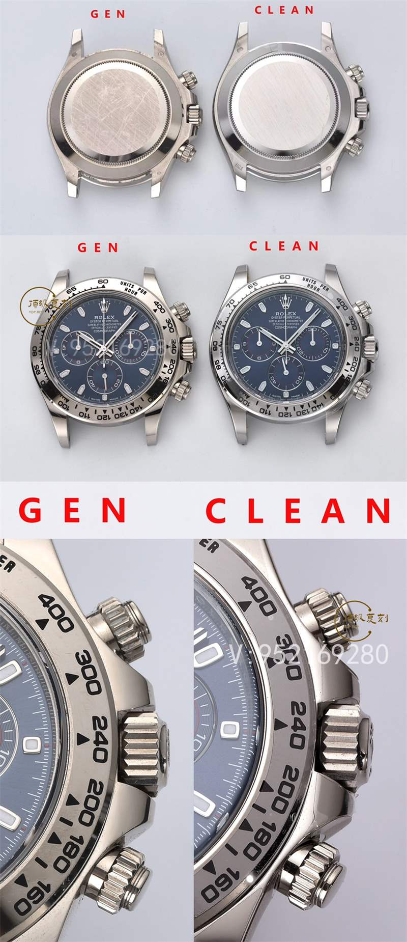 C廠Clean廠復刻勞力士新款白金藍鋼迪對比正品怎么樣,C廠迪通拿可以過專柜嗎