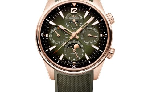 積家Polaris Perpetual Calendar玫瑰金表殼配漸變綠色漆面表盤