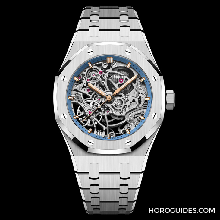 AUDEMARS PIGUET - ROYAL OAK - 15467BC. OO.1256BC.01 - 單一色調(diào)、經(jīng)典修飾，愛彼皇家橡樹系列雙擺輪鏤空腕表37毫米新作利落登場