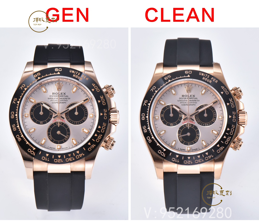Clean廠C廠勞力士玫瑰金迪通拿m116505貝嫂同款真假對(duì)比正品怎么樣